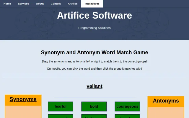 A Word Matching Game