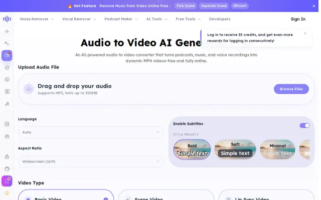 HN Audio to video AI generator