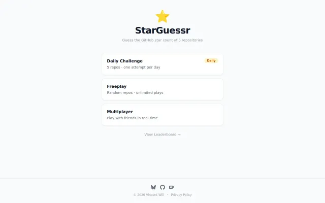 A small game where you have to guess the stars of GitHub repositories