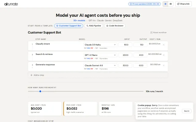 I built a tool to estimate AI agent costs before you ship