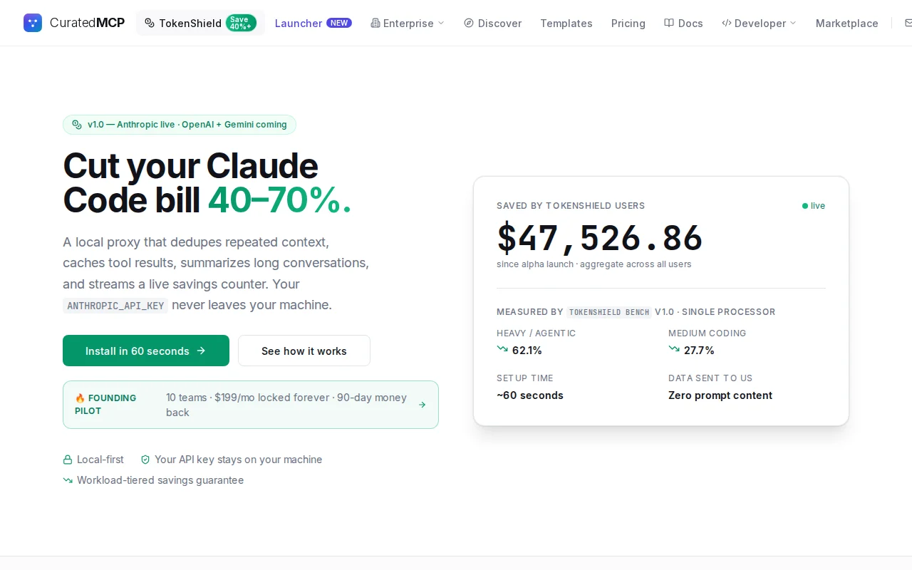 TokenShield – local proxy that cuts Claude Code bills 40–70%