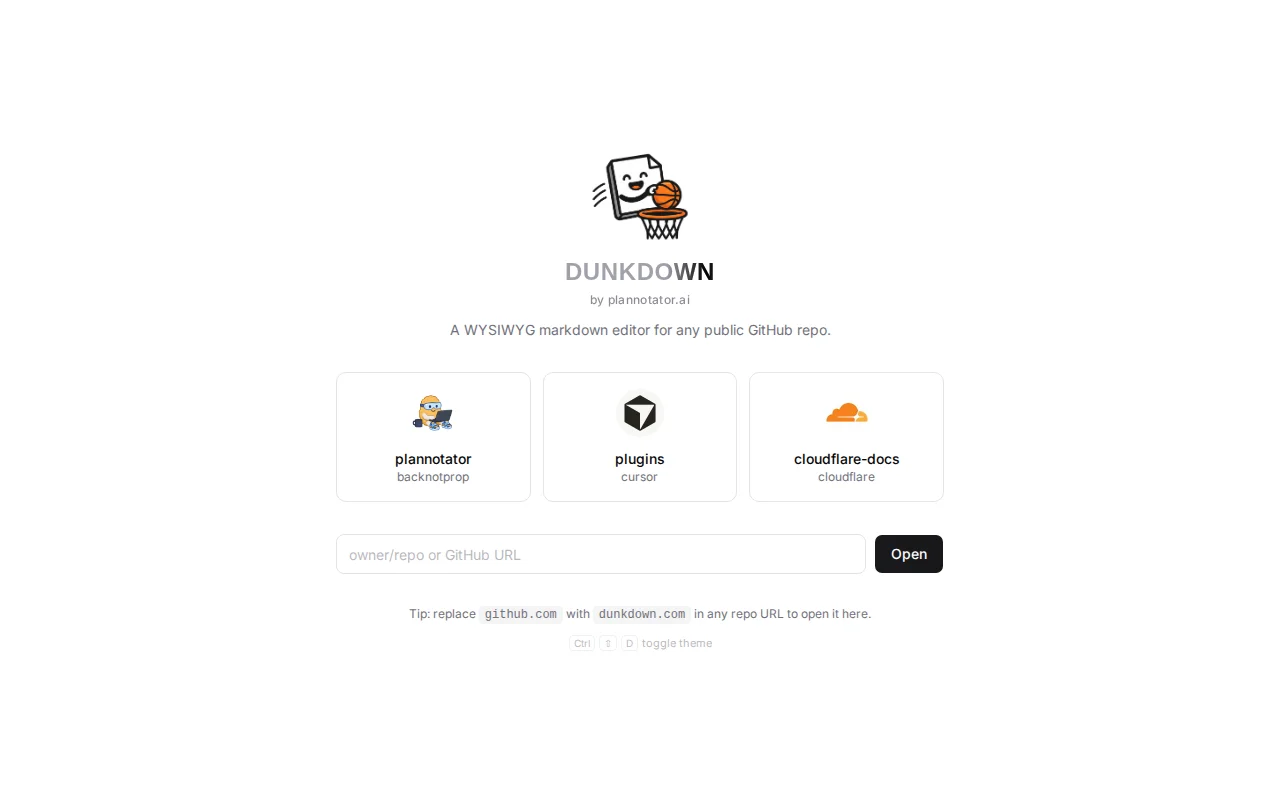 WYSIWYG markdown editor for any GitHub repo