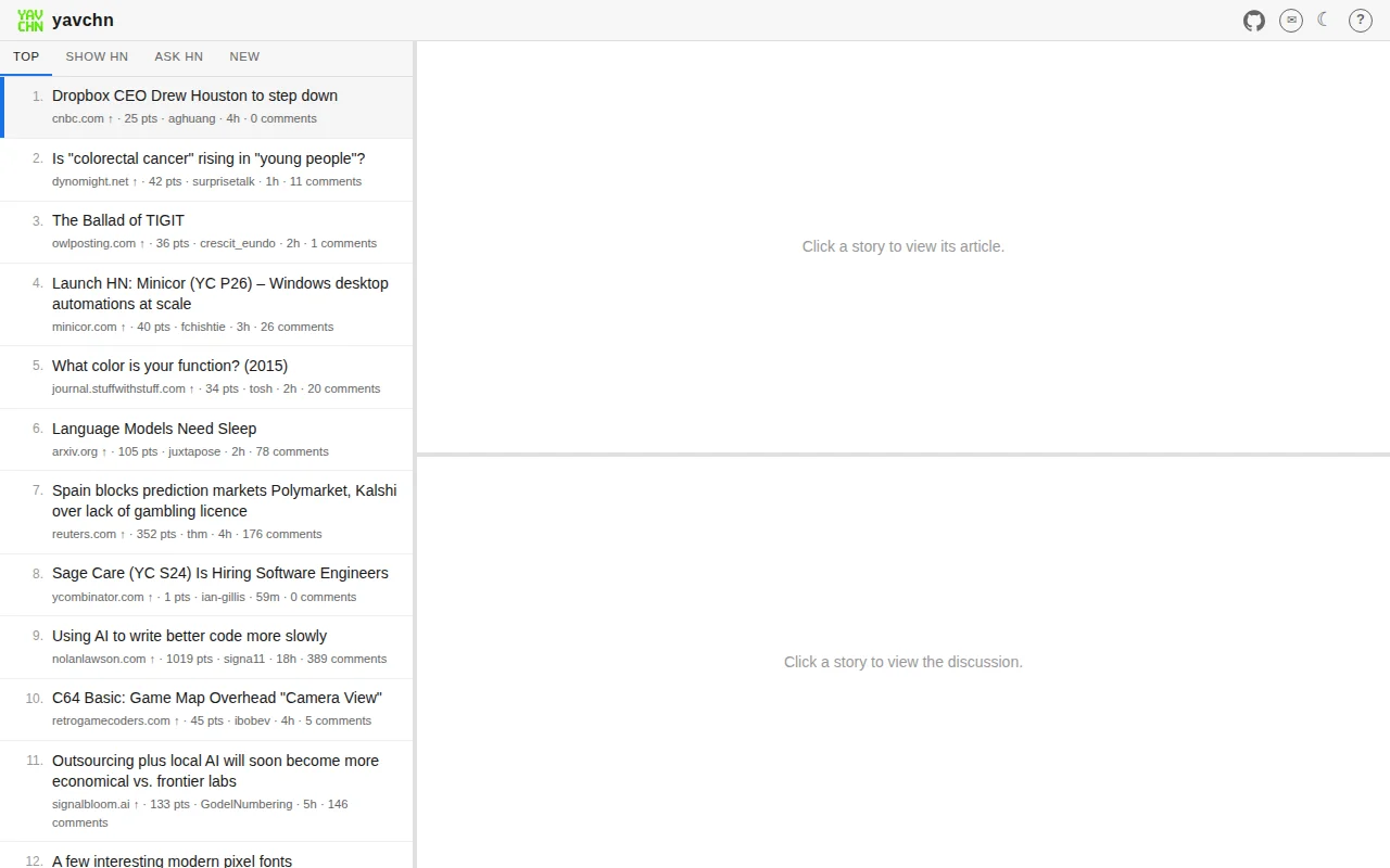 Yavchn – Yet Another Vibe-Coded Hacker News Wrapper