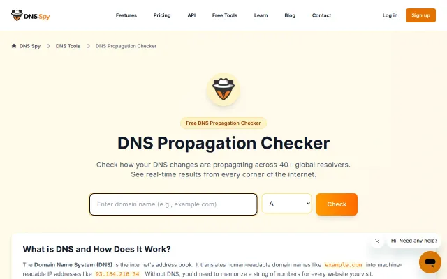 Free DNS propagation checker – 40 resolvers, TTL and response times