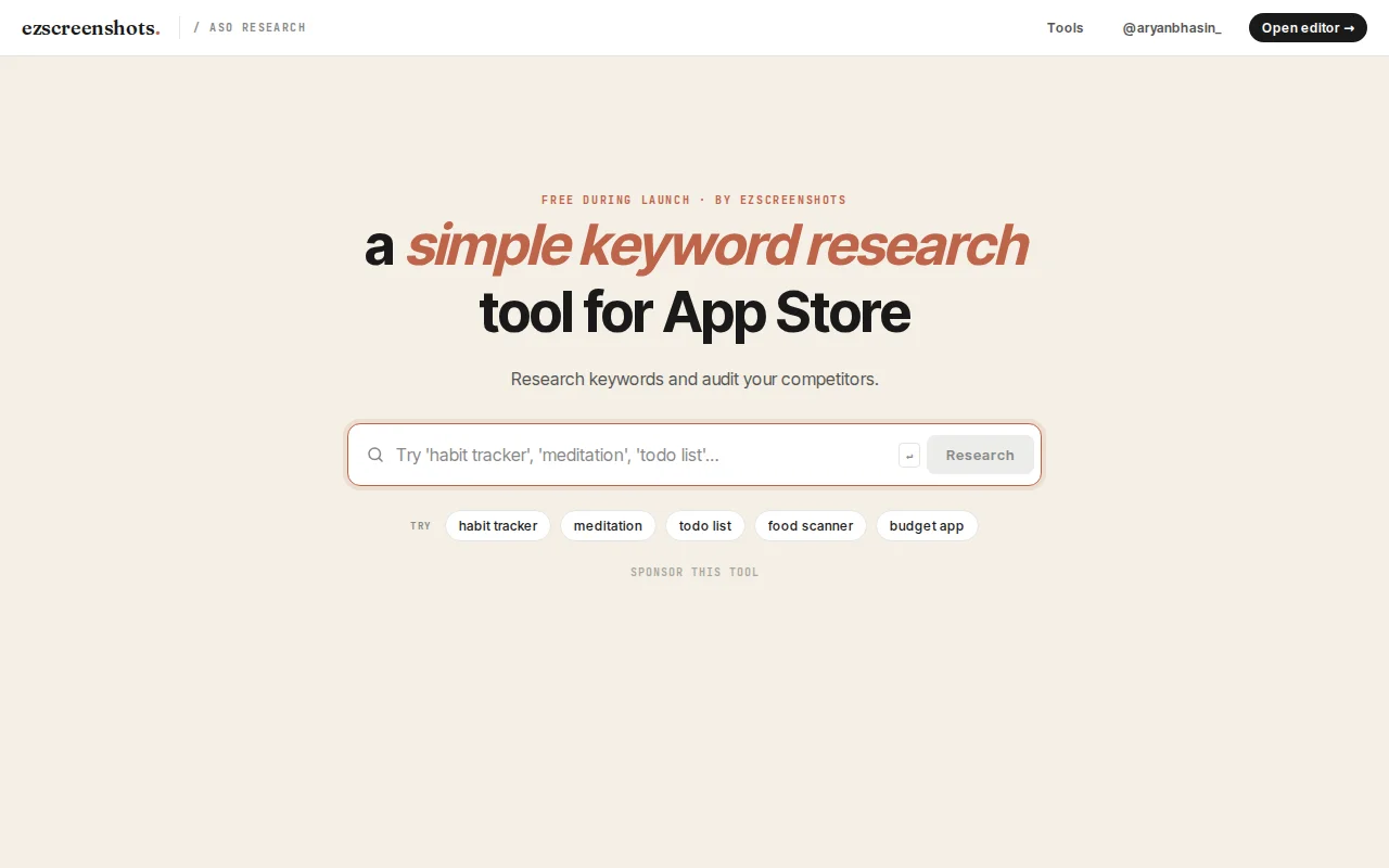I made a simple Keyword Research tool for app devs