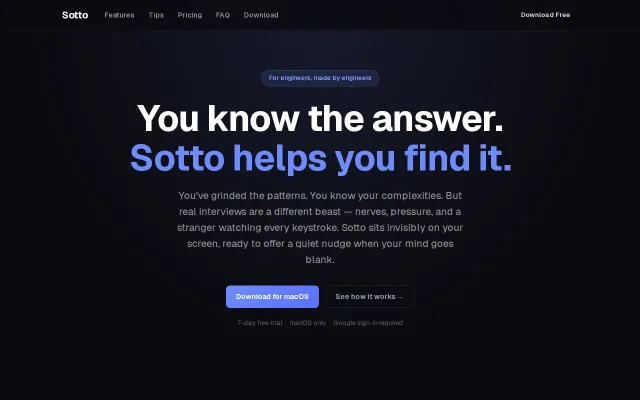 Sotto – AI interview assistant for Mac