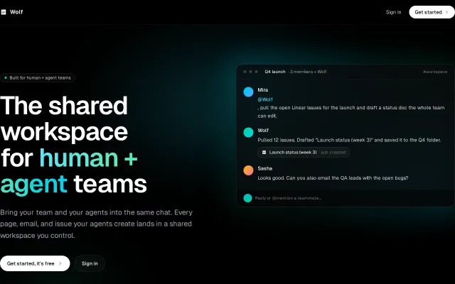 Wolf – Turn Slack threads into multiplayer agent workspaces