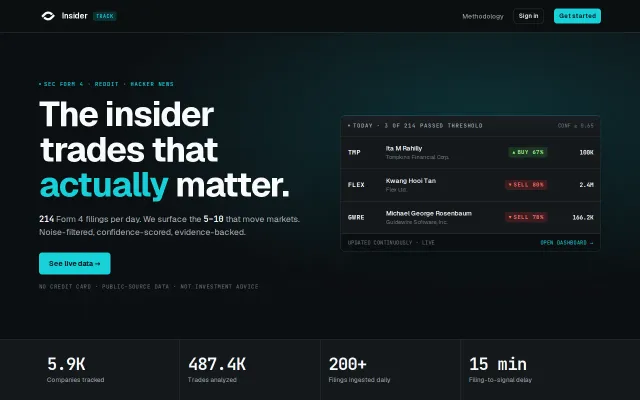 Insidertrack – free SEC Form 4 insider trade tracker