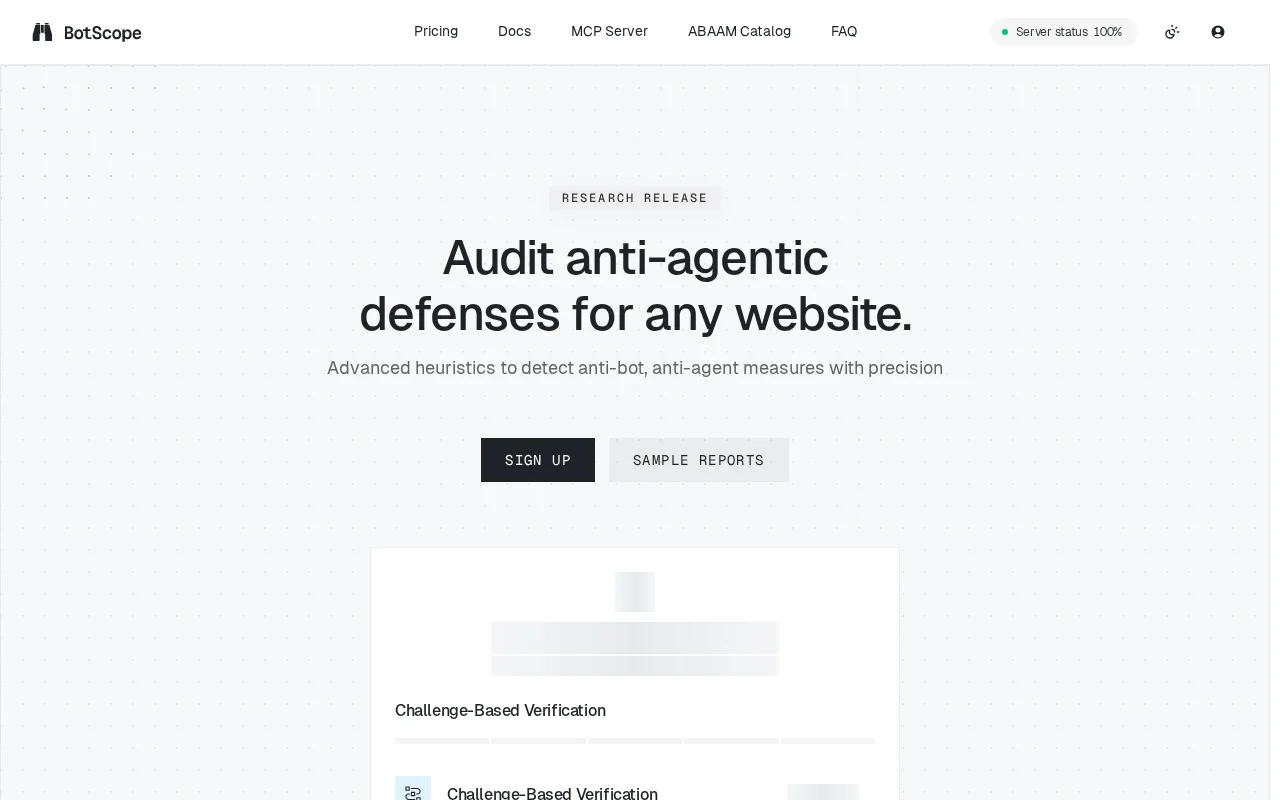 Detect anti-bot, anti-agent defenses for any website