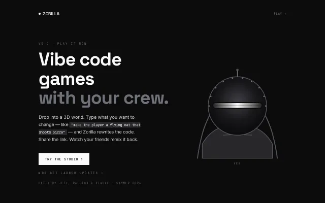 Zorilla – vibe-code a 3D game in the browser