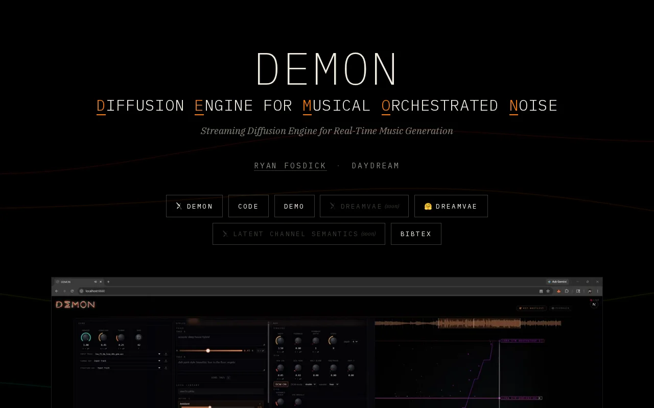 Demon – open-source real-time music diffusion engine, 25Hz local GPU