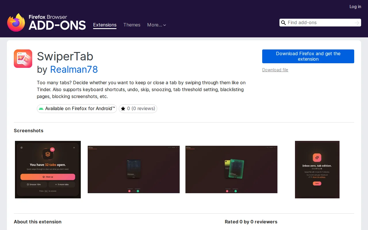 SwiperTab – clean up your tabs in a fun way