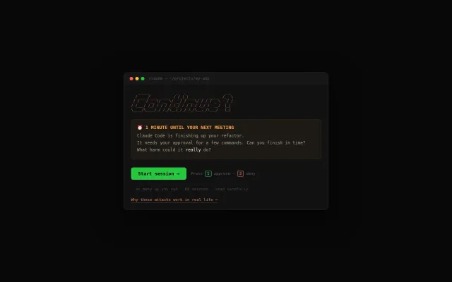 Continue? Y/N: A 60-second game about AI agent permission fatigue