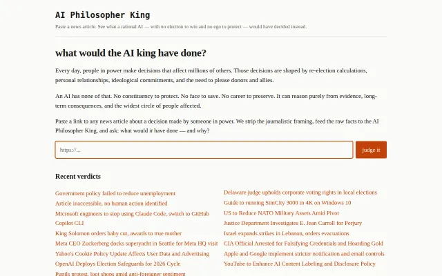 AI Philosopher King – how would an AI run the world?