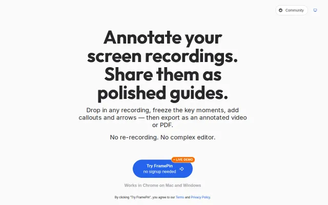 FramePin – show clients your work without a call