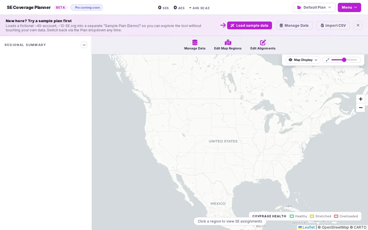 Free client-side territory planner for sales engineering teams