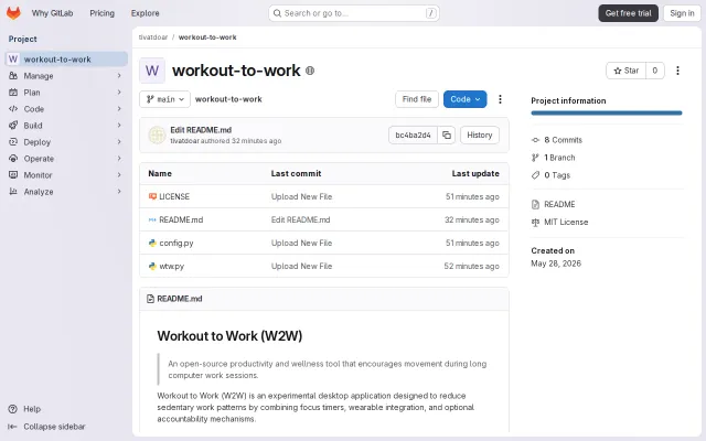Workout to Work – A desktop app that annoys you into exercising