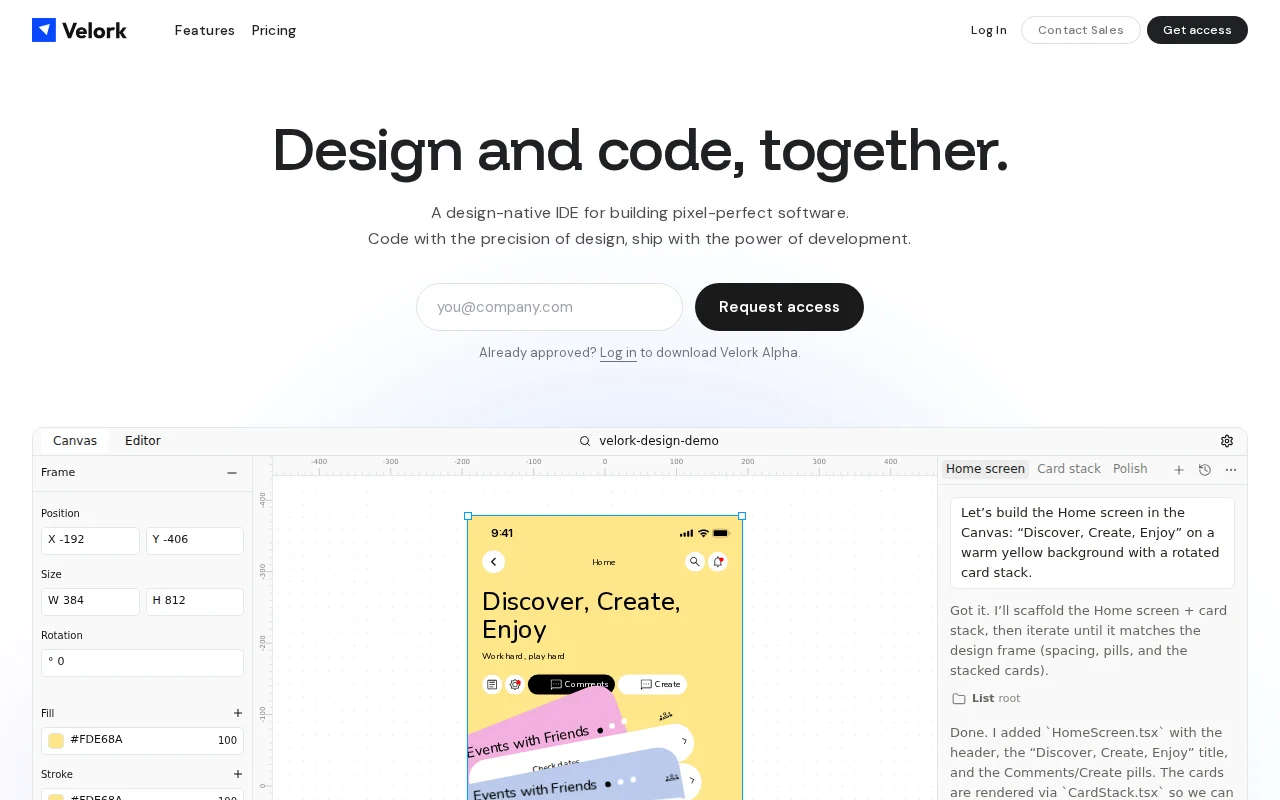 AI IDE that converts websites and designs into code