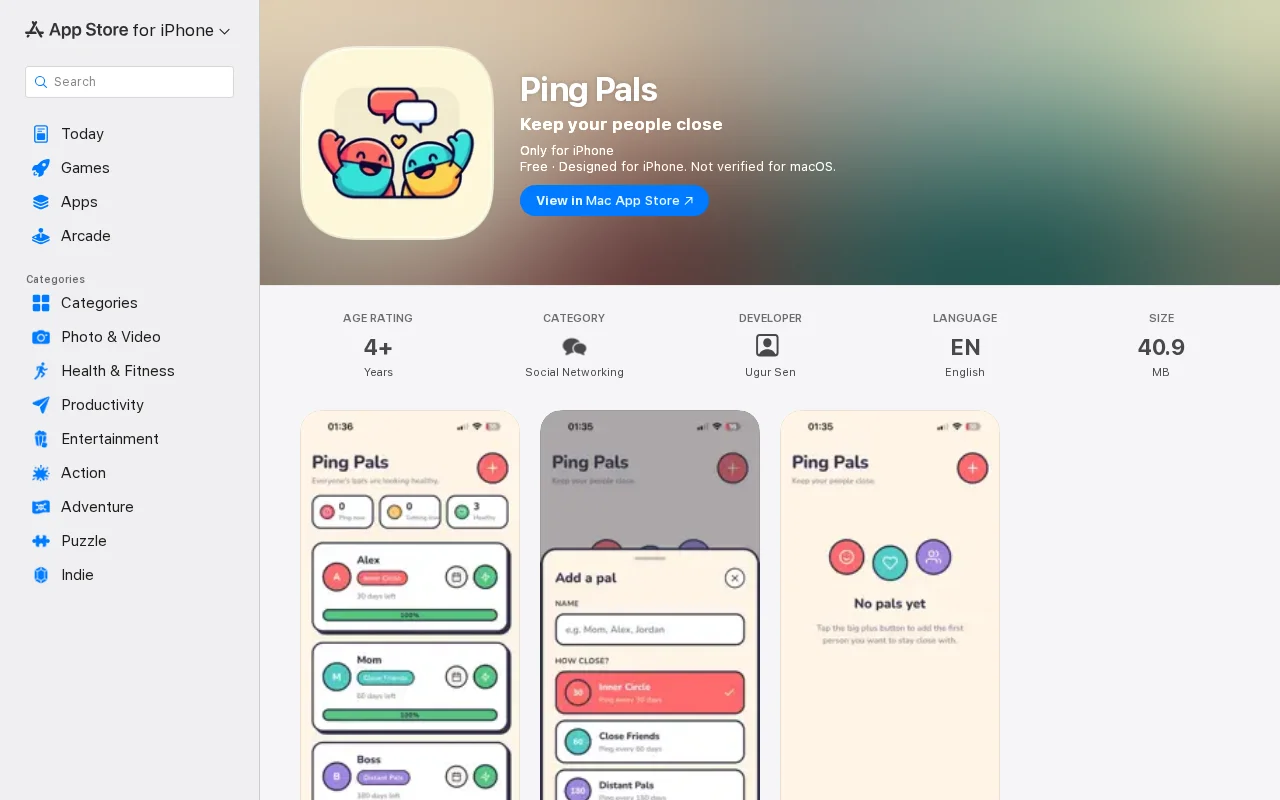 Ping Pals – Simple social tracker iOS app without coding