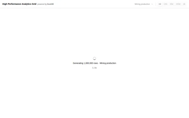 1B rows (14B cells) in the browser with DuckDB and Glide Data Grid