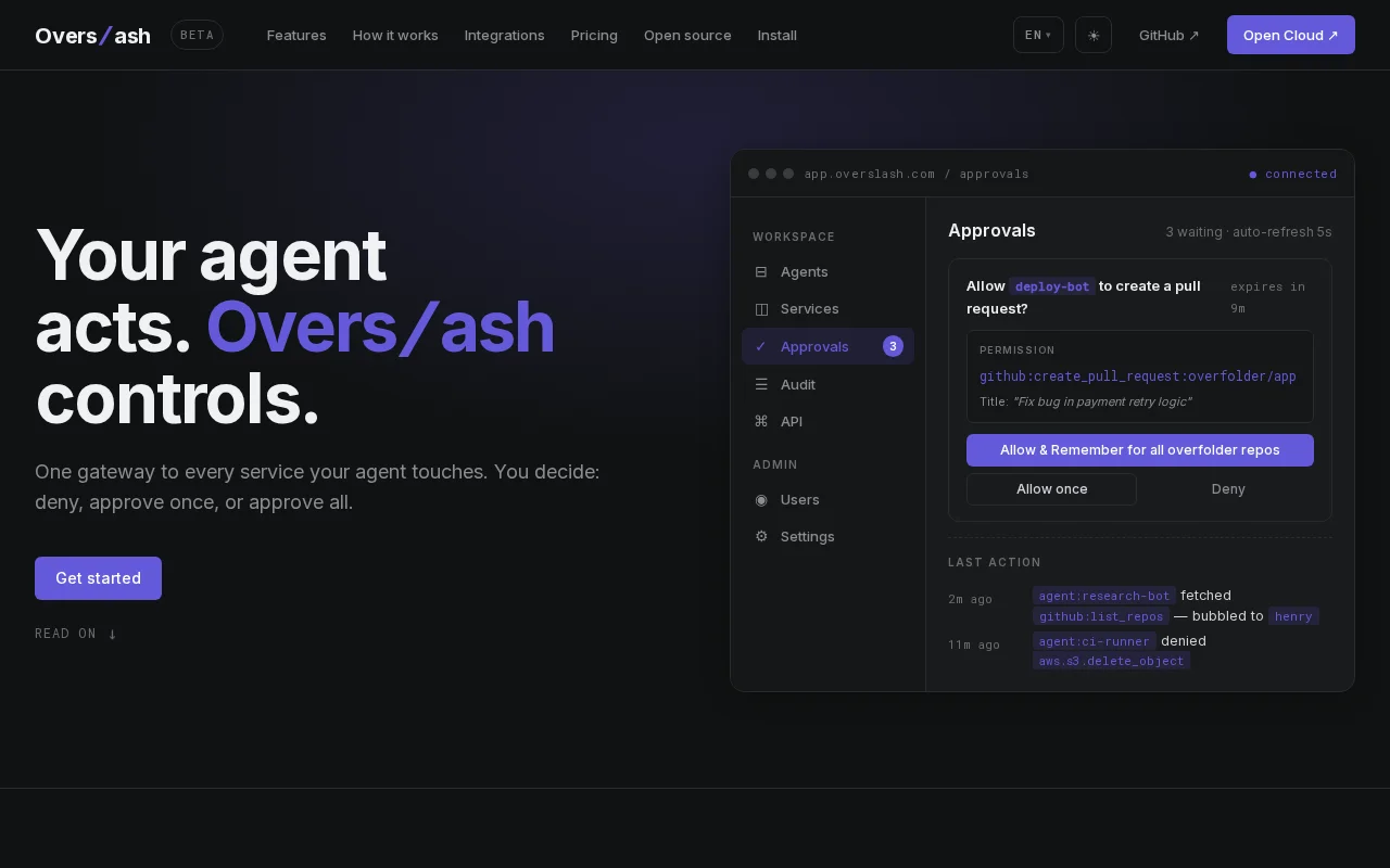 Overslash – an auth gateway for AI Agents