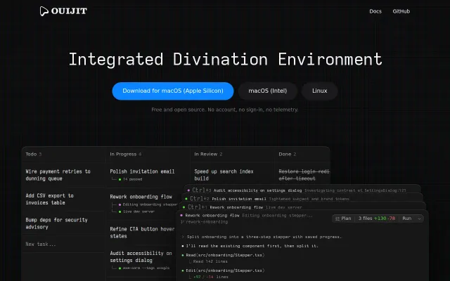 Ouijit, an open-source task and terminal manager for coding agents