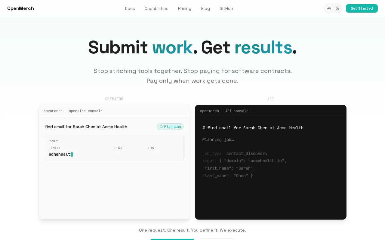OpenMerch – Turning software into atomic jobs