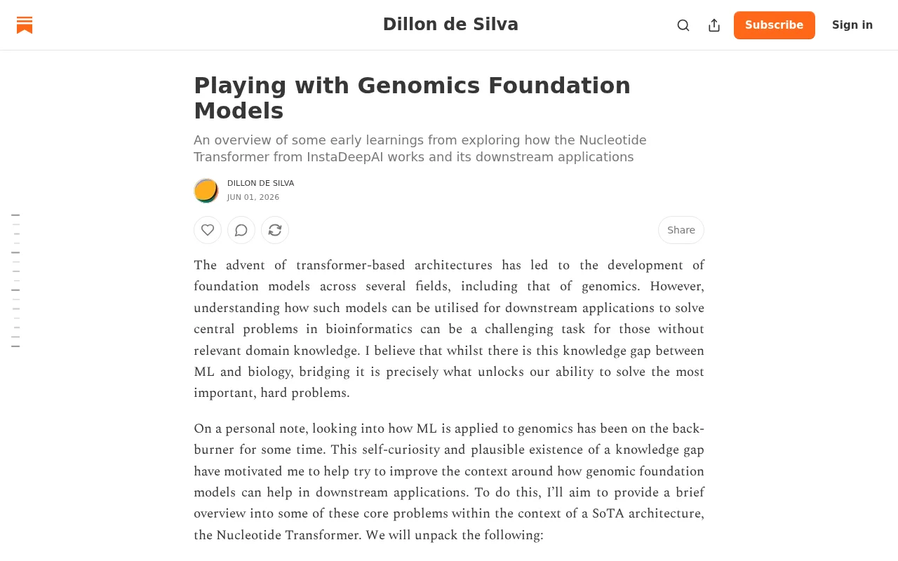 Playing with genomics foundation models | Tutorial/Explainer article