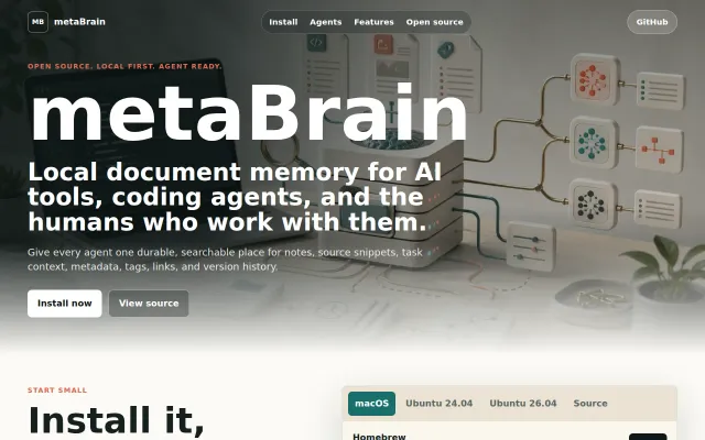 MetaBrain – A local document memory for AI agents