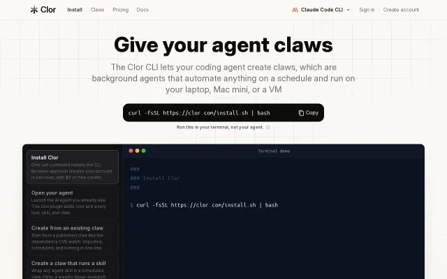 Clor – give your agent claws