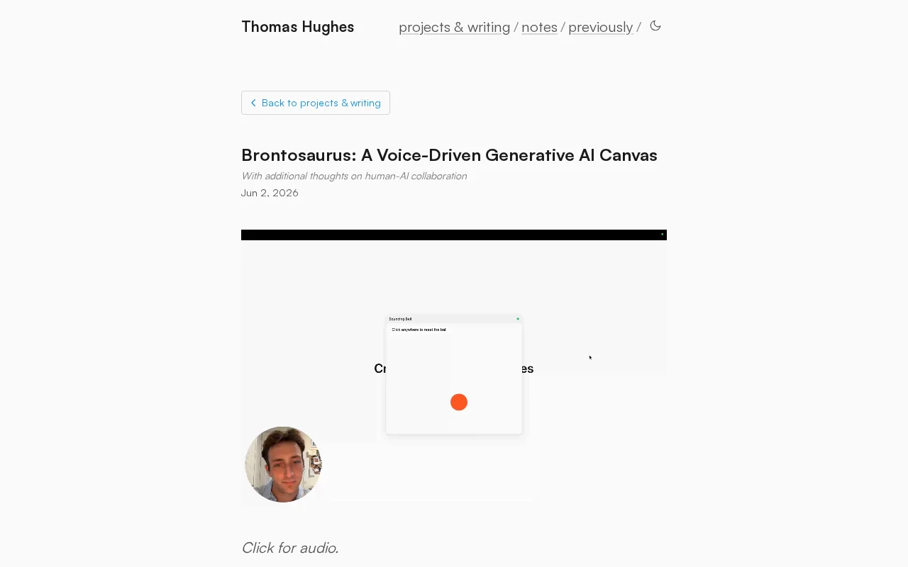 Brontosaurus, a voice-driven generative AI canvas