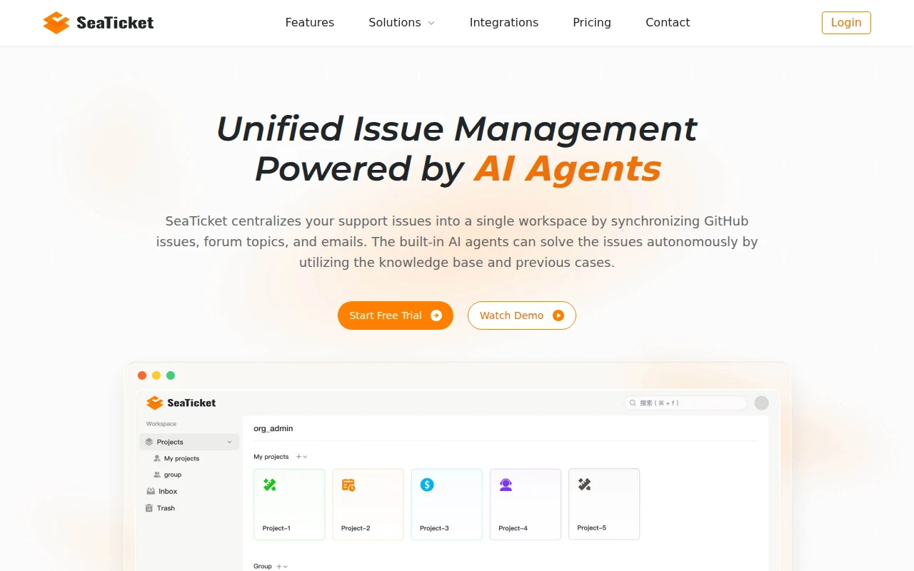 SeaTicket – AI agent that resolve issues from GitHub, email and forums