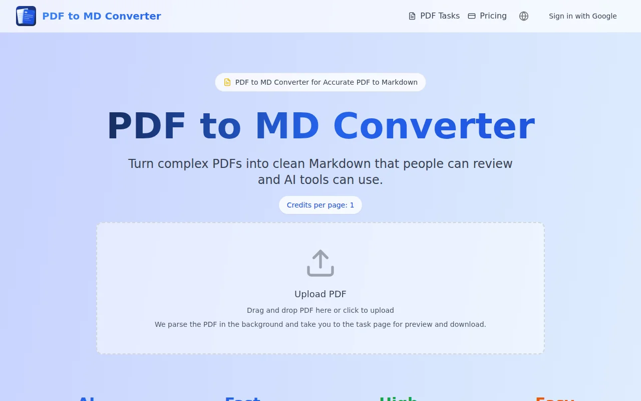 AI-Powered PDF to Markdown Converter