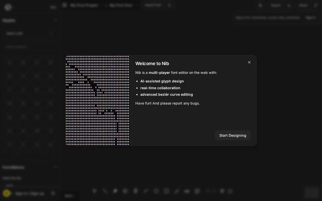 Nib, collaborative font editor on the web