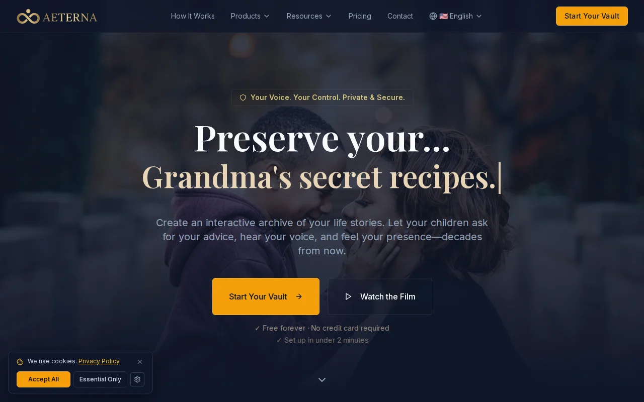 Aeterna – Private, passwordless AI digital legacy vault