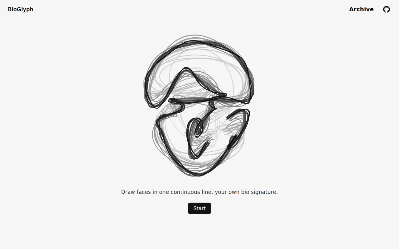 Bio Glyph – Turn Your Face into a One-Line Drawing