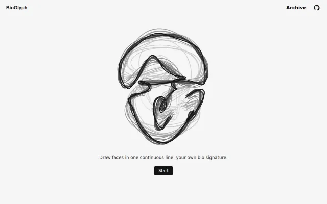 Bio Glyph – Turn Your Face into a One-Line Drawing