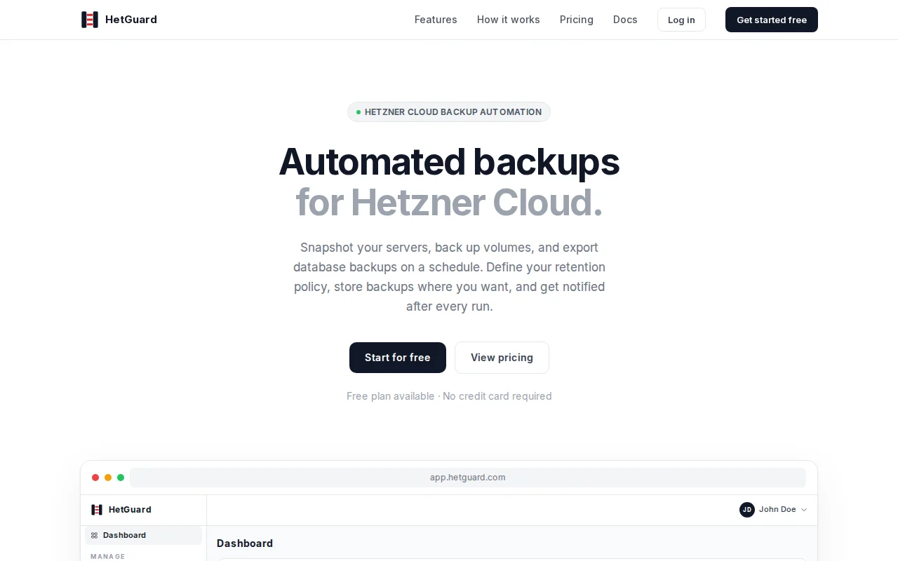 HetGuard – Automated backup scheduling for Hetzner Cloud