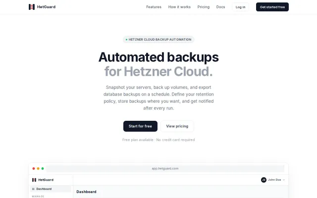 HetGuard – Automated backup scheduling for Hetzner Cloud