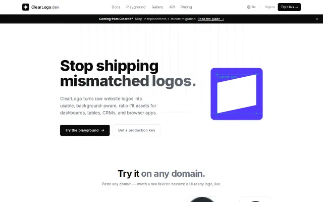 ClearLogo – a logo API that returns usable logos, not raw files