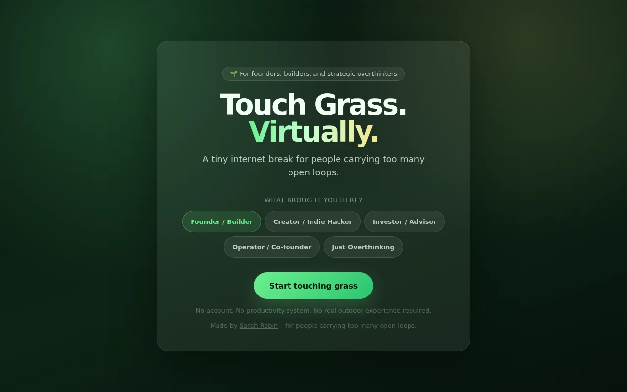 Touch Grass, Virtually – The Game