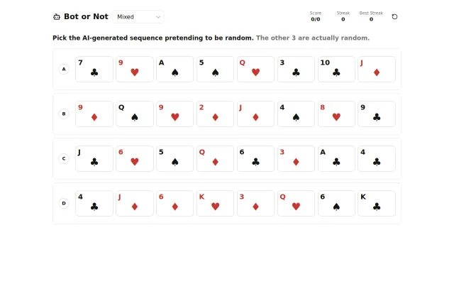 Bot or Not – Spot AI-generated randomness