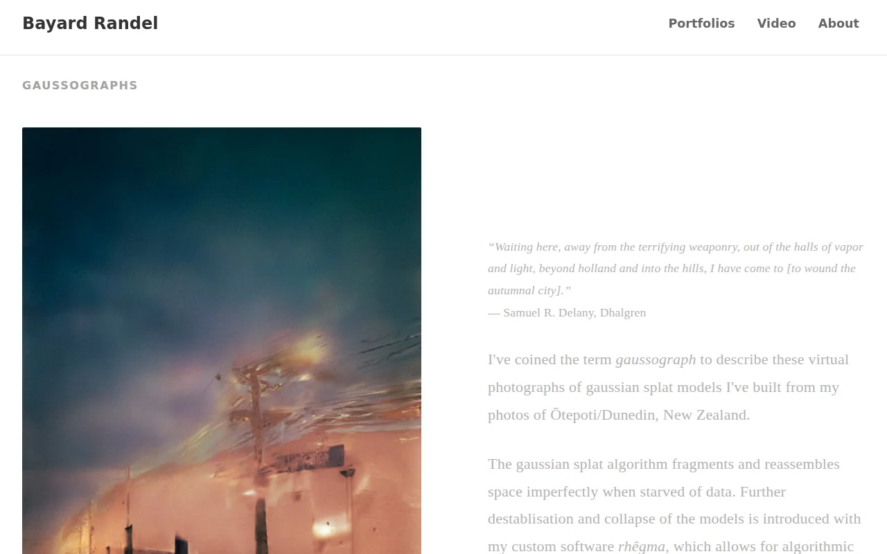 Gaussographs – Gaussian Splat Photography