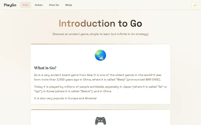 Yet another website for learning Go / WeiQi / Baduk