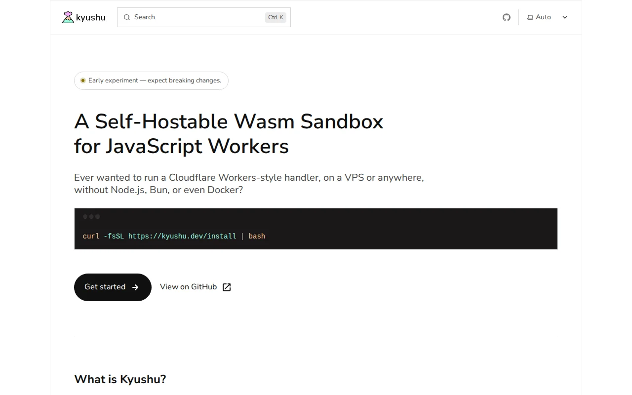 Kyushu – A self-hostable WASM sandbox for JavaScript workers