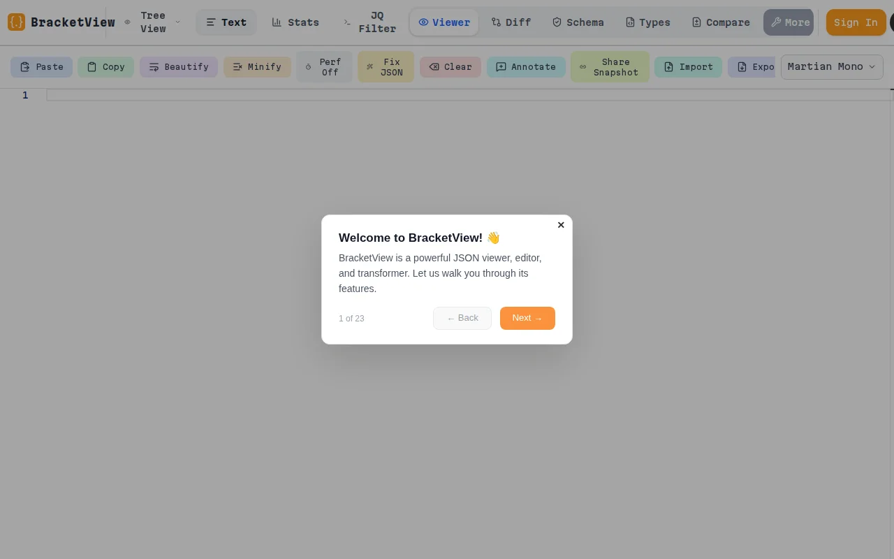 BracketView – JSON viewer/formatter/validator in the browser
