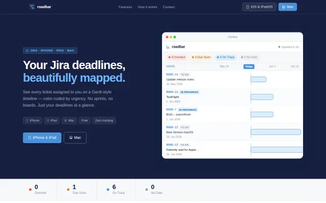 Roadbar – Gantt-style Jira deadline tracker