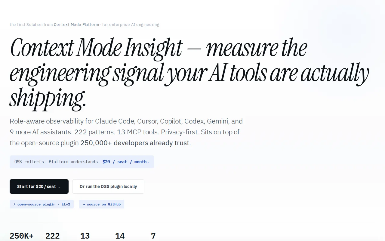 Context Mode Insight – observability layer for AI coding agents