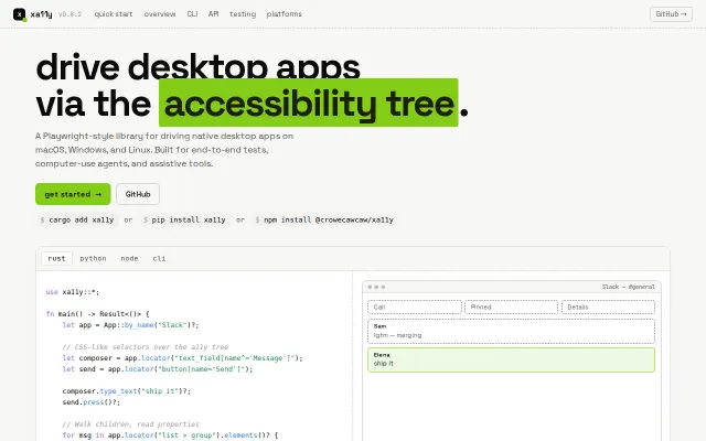 Xa11y – cross-platform desktop automation via accessibility trees