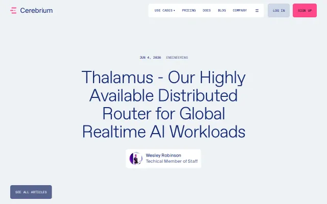 A Highly Available Distributed Router for Global Realtime AI
